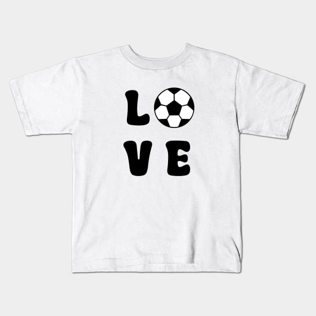 Love Soccer Black Kids T-Shirt by sapphire seaside studio